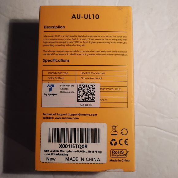 USB Lavalier Microphone-MAONO AU-UL10 192kHz/24bit Omnidirectional Lapel Hands - Picture 4 of 14